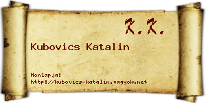 Kubovics Katalin névjegykártya